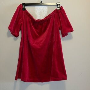 Red Shoulder Top